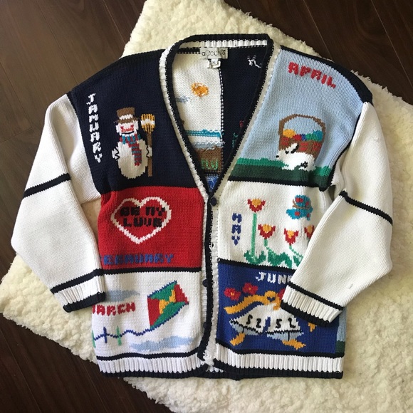 Vintage Sweaters - Vintage Schoolteacher Oversized Cotton Cardigan